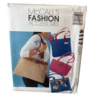 McCalls 4117 Handbag Sewing Pattern For Misses Accessories  4 Bag Styles Uncut